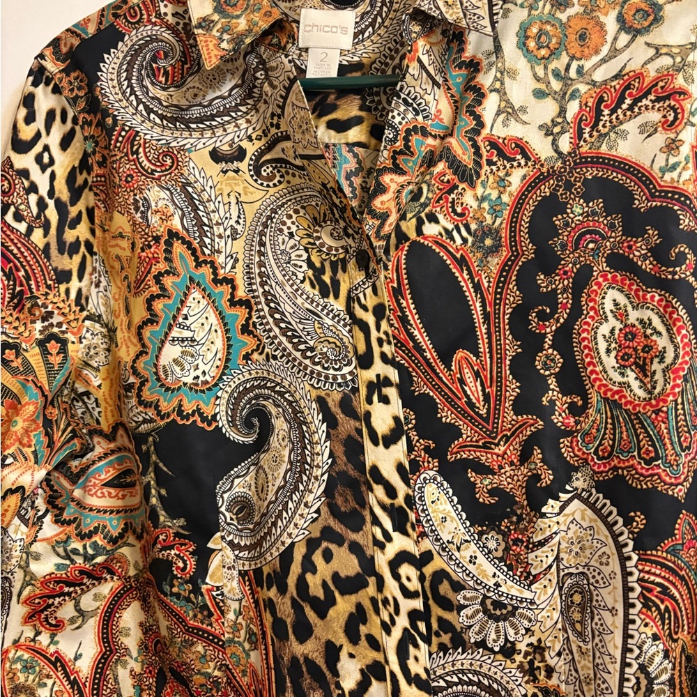Chicos Paisley & Animal Print Button-Up - Picture 2 of 3